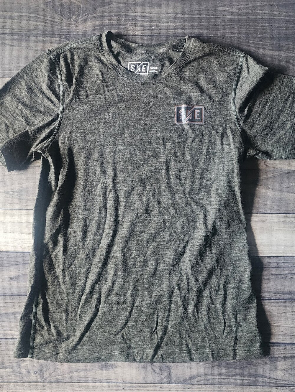 Women's Wool Blend Gray Crew Neck T-Shirt - SHE brand